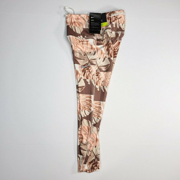 Nike Dry Leggings Women's Tight Crop Length Running Training Sport DD2291-133 - Picture 4 of 12